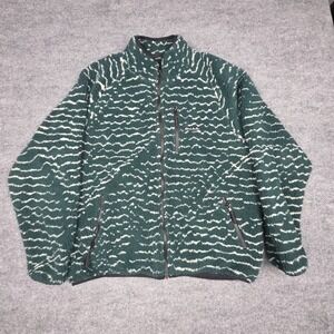 Quasi Skate Fleece Jacket Men's Medium Green Abstract Skater